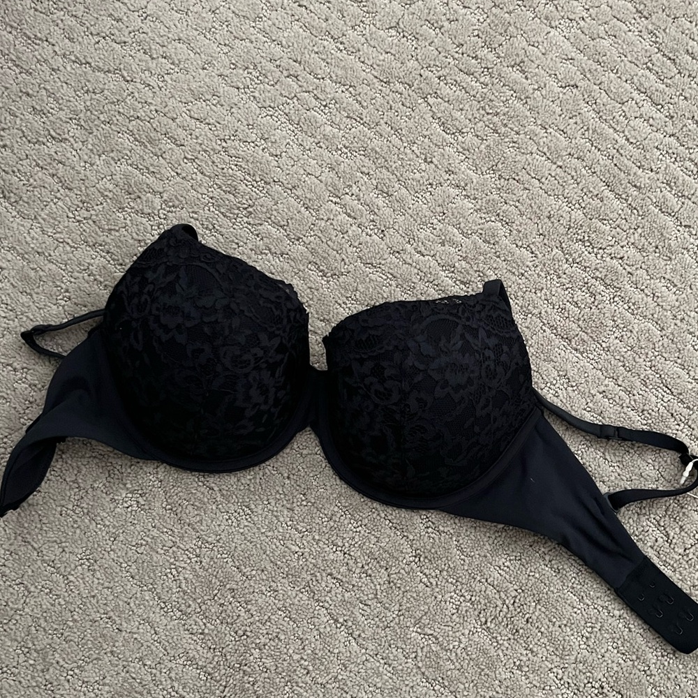 Skims black lace bra